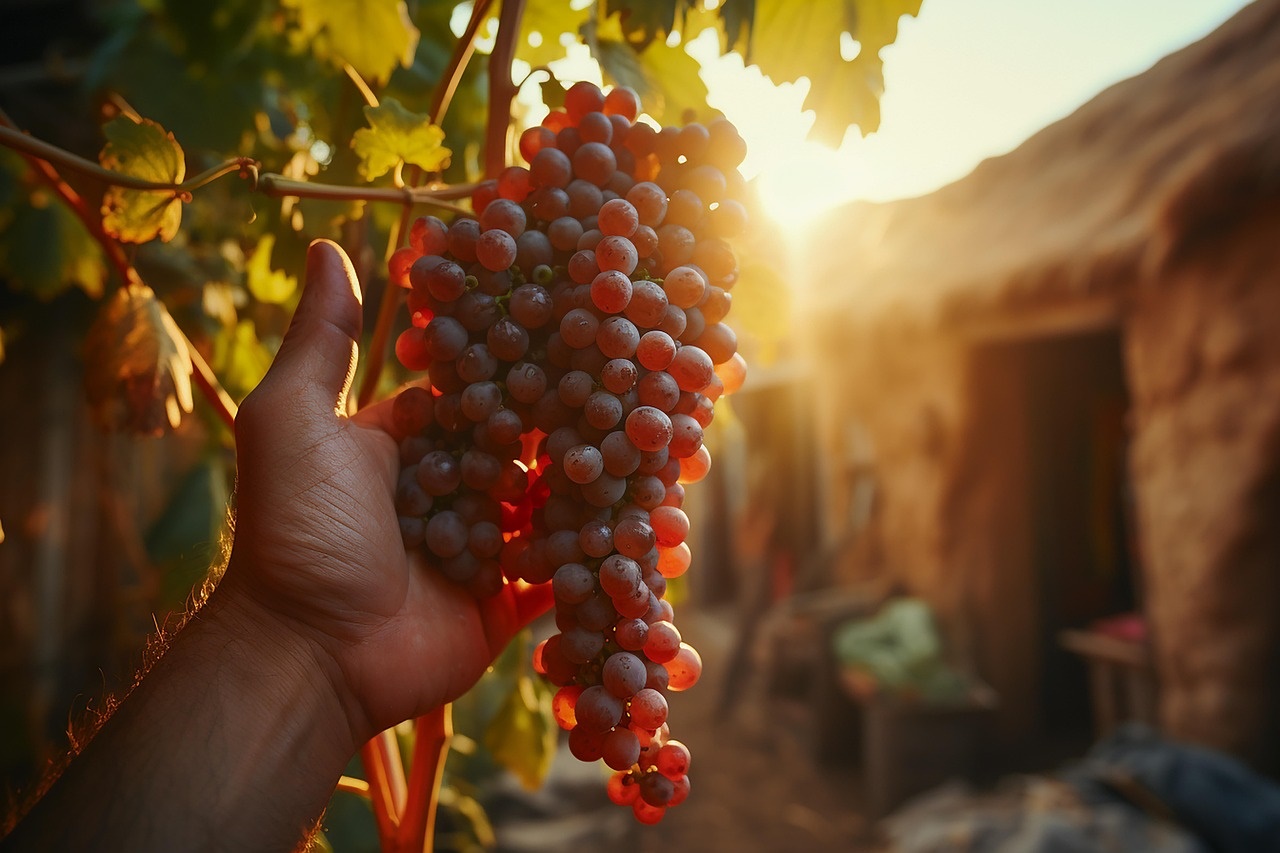 Seleccionando las uvas para la vendimia